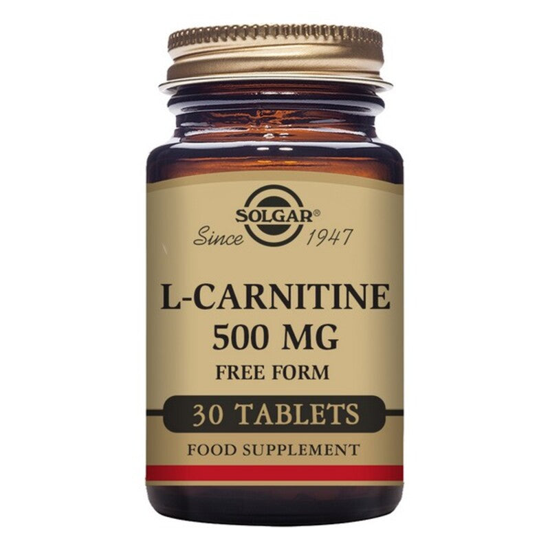 Solgar 30 capsules L-Carnitine brown supplement jar on the white background