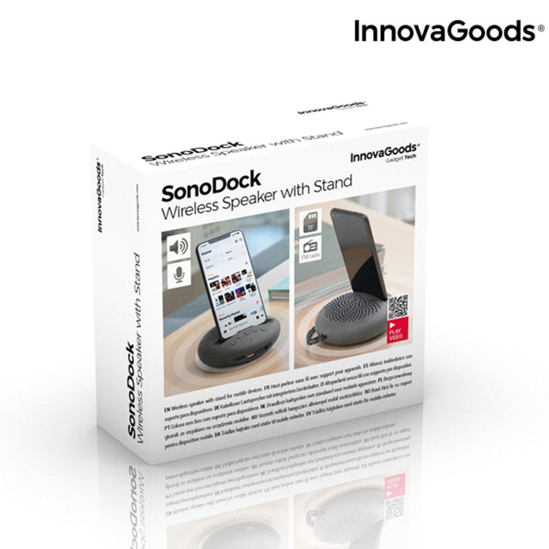 Draadloze luidspreker met houder voor apparaten Sonodock InnovaGoods