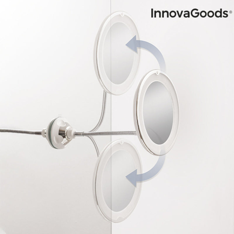 LED vergrotende spiegel met flexibele arm en zuignap Mizoom InnovaGoods