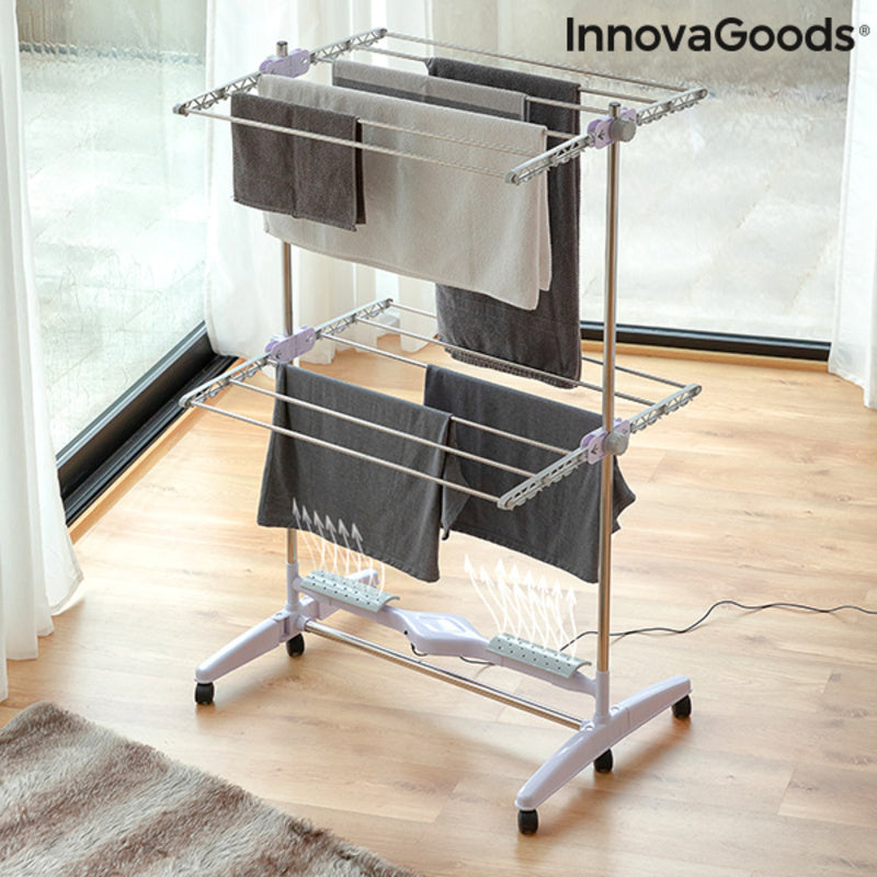 Folding Electric Drying Rack with Air Flow Breazy InnovaGoods (12 Bars) 24W