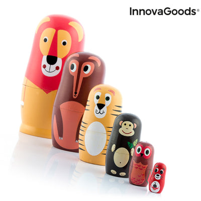 Matroesjka houten dierenfiguren Funimals InnovaGoods 11 stuks