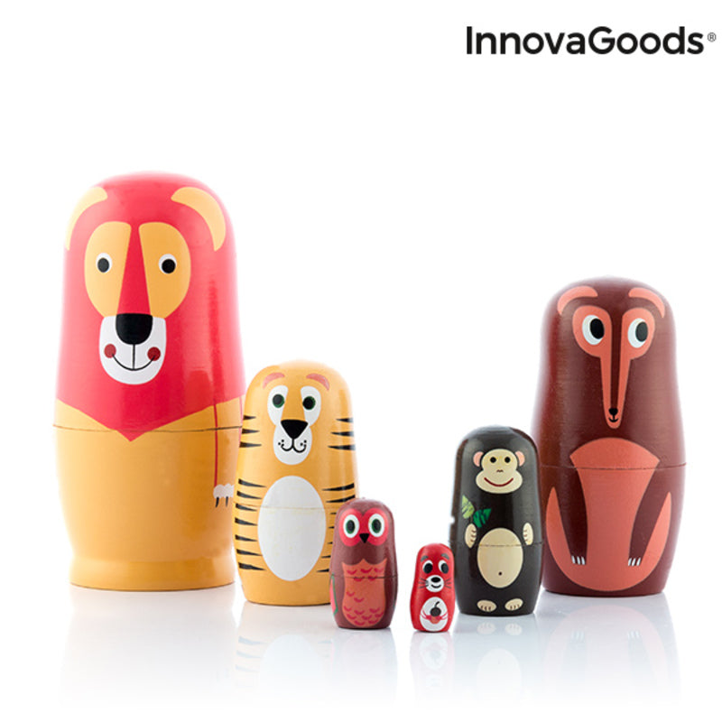 Matroesjka houten dierenfiguren Funimals InnovaGoods 11 stuks