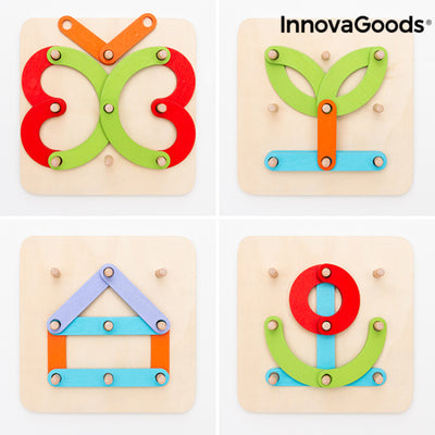 Holzset zur Herstellung von Buchstaben und Zahlen Koogame InnovaGoods 27-teilig