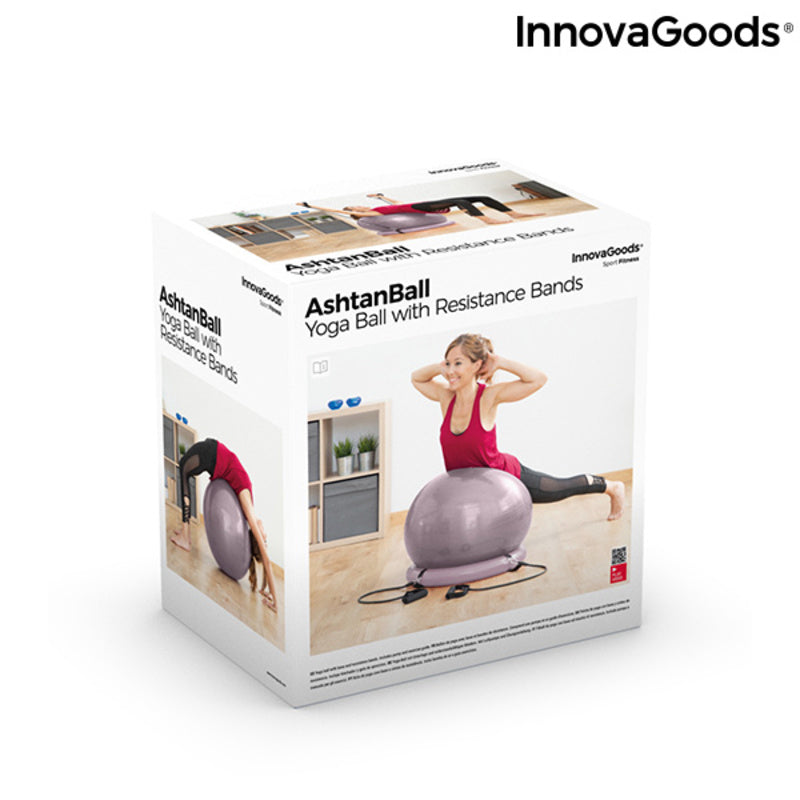 Yogaball mit Stabilitätsring und Widerstandsbändern Ashtanball InnovaGoods