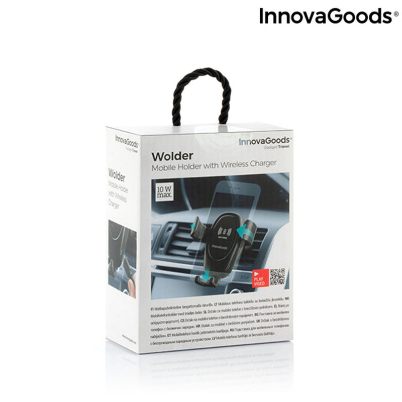 Mobile Phone Holder with Wireless Charger for Cars Wolder InnovaGoods