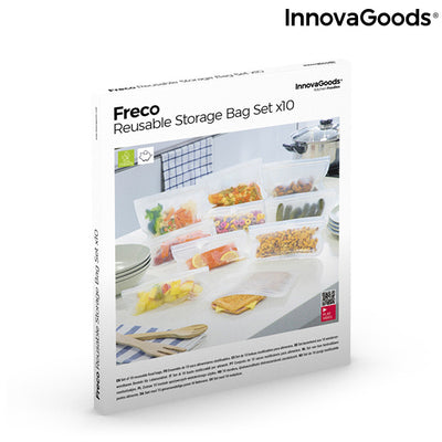 Ensemble de sacs alimentaires réutilisables Freco InnovaGoods 10 Pièces