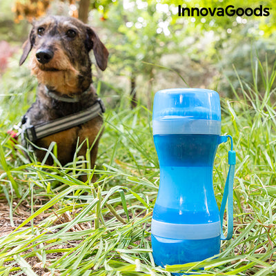 2-in-1 fles met water- en voedselcontainers voor huisdieren Pettap InnovaGoods