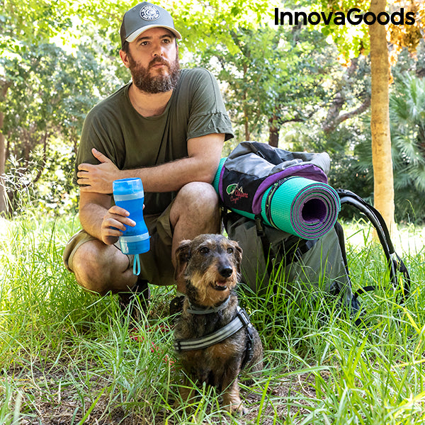 2-i-1 flaska med vatten och matbehållare för husdjur Pettap InnovaGoods