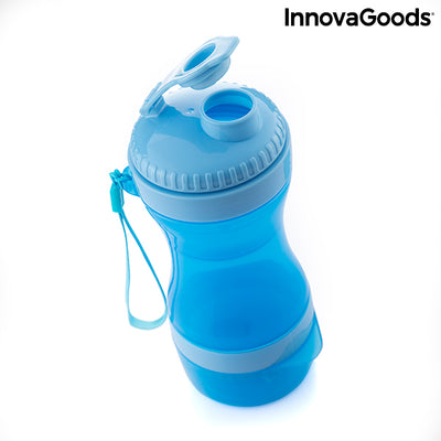 2-in-1 bottle with water and food containers for pets Pettap InnovaGoods