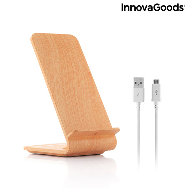 Wood Effect Wireless Charger with Stand Qistan InnovaGoods