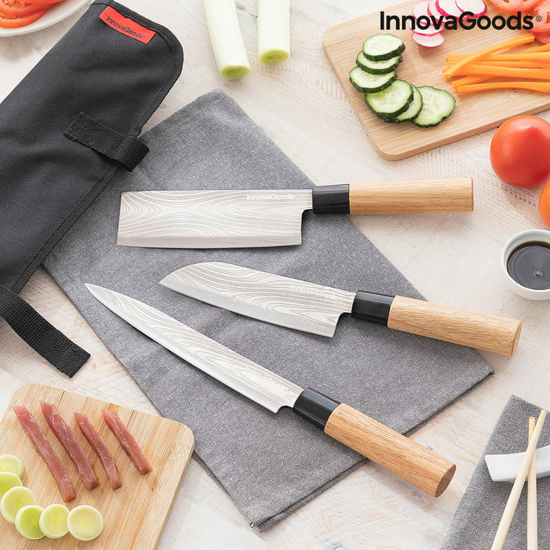 Set med japanska knivar med professionell bärväska Damas·Q InnovaGoods