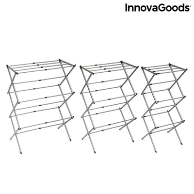 Folding and Extendable Metal Clothes Dryer with 3 Levels Cloxy InnovaGoods (11 Bars)