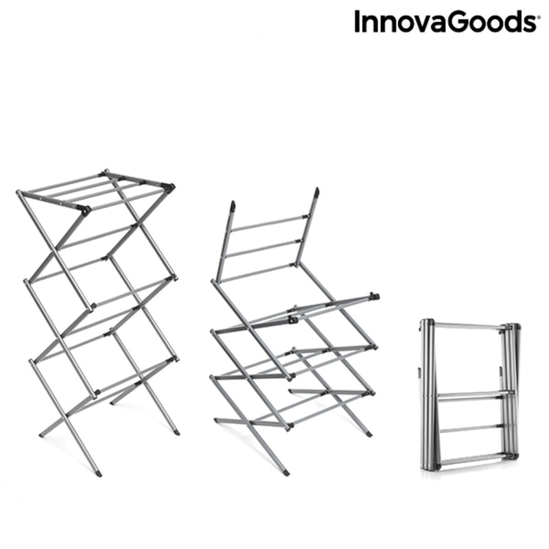 Zusammenklappbarer und ausziehbarer Metall-Wäschetrockner mit 3 Ebenen Cloxy InnovaGoods (11 Stangen)