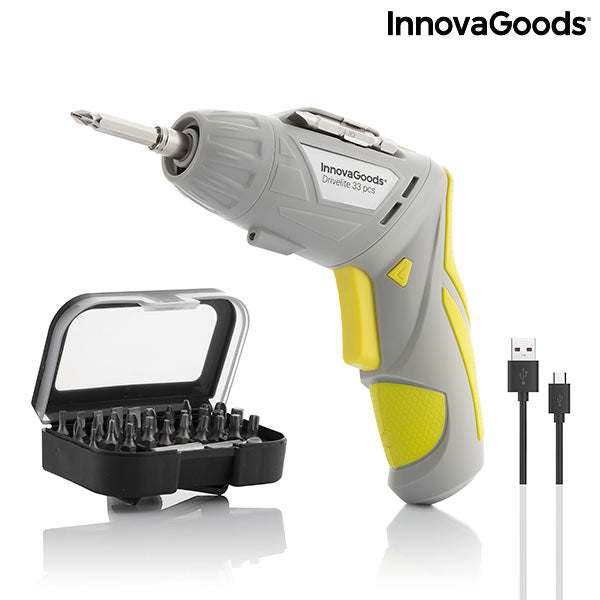 Multi-position Wireless Electric Screwdriver with Accessories Drivelite InnovaGoods 33 Pieces