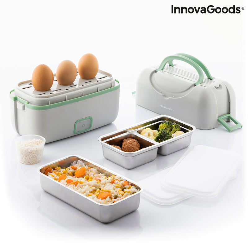 3-in-1-Lunchbox mit elektrischem Dampfgarer und Rezepten von Beneam InnovaGoods