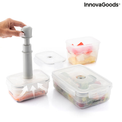 Set of 3 Containers for Vacuum Packing with Manual Pump Vacse InnovaGoods