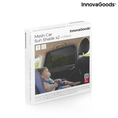 Pare-soleil en maille pour la voiture UVlock InnovaGoods Pack de 2 unités