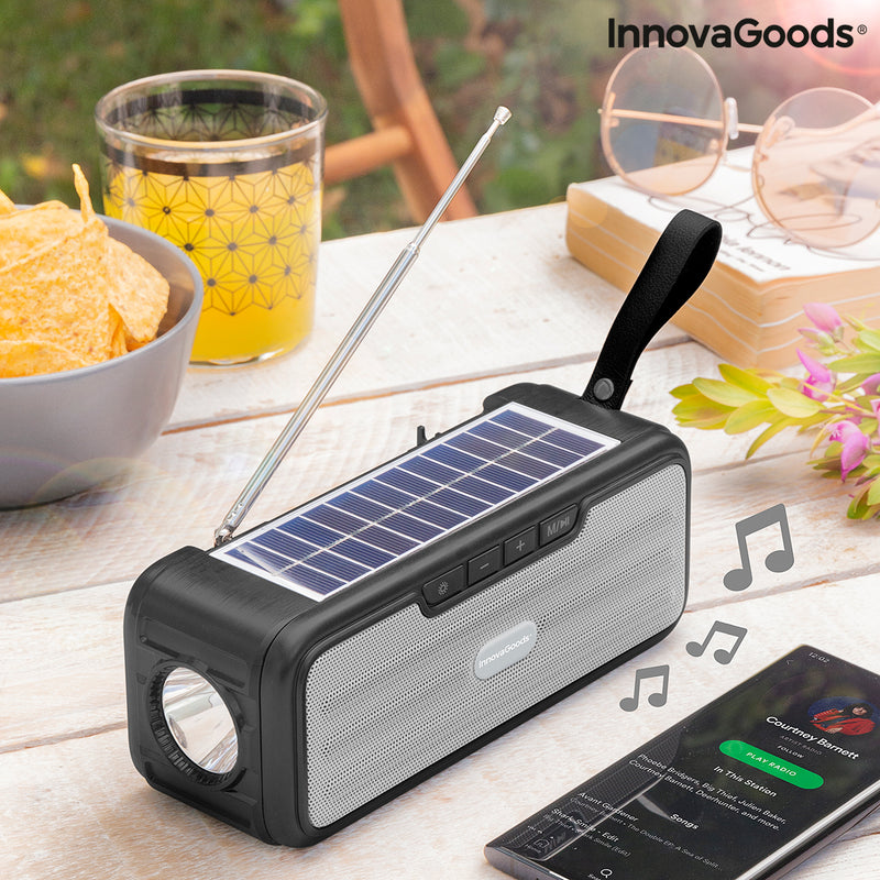 Kabelloser Lautsprecher mit Solaraufladung und LED-Taschenlampe Sunker InnovaGoods