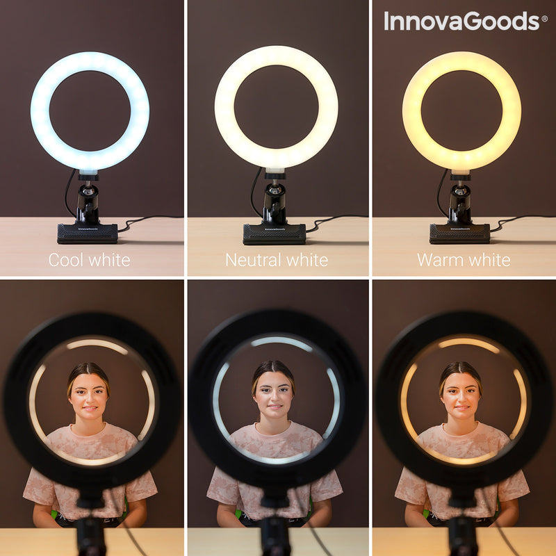 Anello luminoso per selfie con clip Lumahoop InnovaGoods