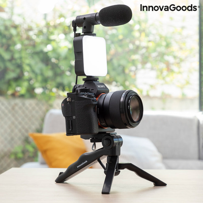Vlogging Kit met Licht, Microfoon en Afstandsbediening Plodni InnovaGoods 6 Stuks