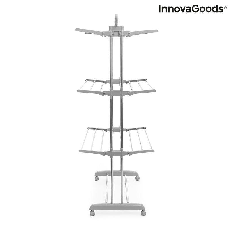 Folding Vertical Clothes Dryer with Wheels Folver InnovaGoods 24 Bars