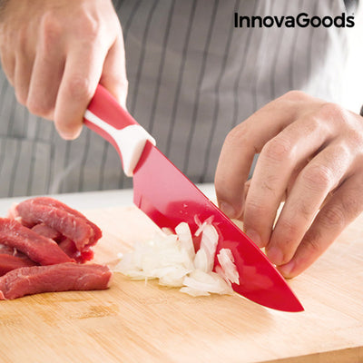 Set of Ceramic Coated Knives with Peeler Knoolvs InnovaGoods 6 Pieces