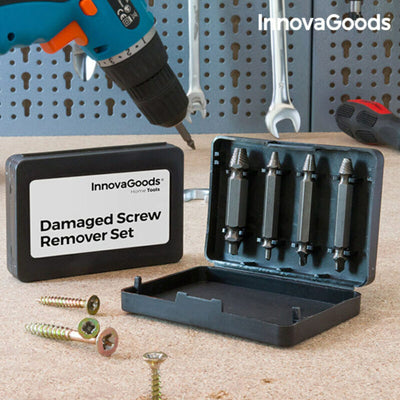Damaged Screw Remover Set InnovaGoods 4 Units