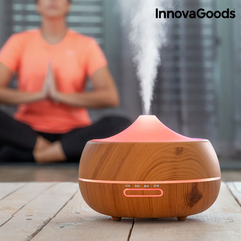 InnovaGoods aromatherapie-luchtbevochtiger met houteffect