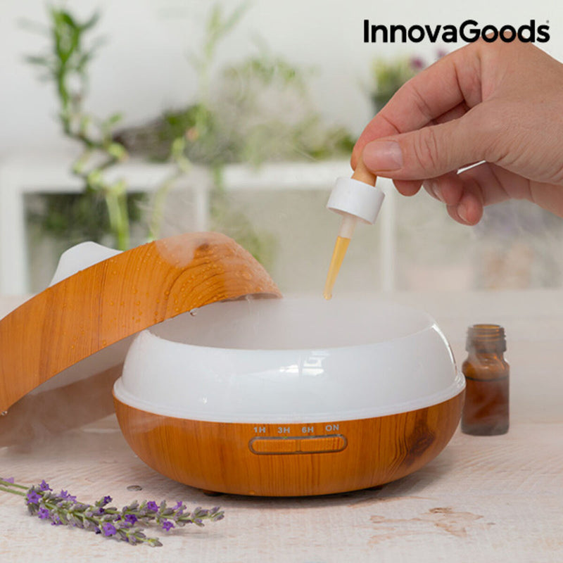InnovaGoods aromatherapie-luchtbevochtiger met houteffect