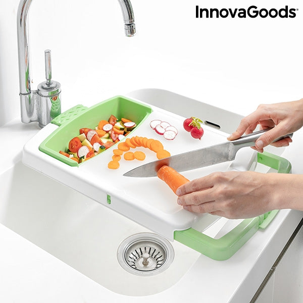 Extendable 3-in-1 Cutting Board with Tray, Container and Drainer PractiCut InnovaGoods