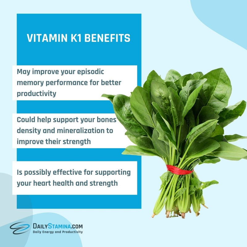 Products that contain Vitamin K1 and three benefits for your health
